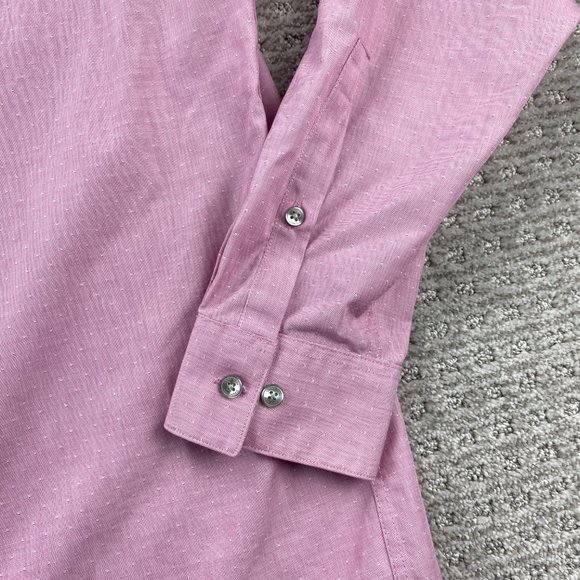 Calvin Klein Dress Shirt Men 16.5 34/35 Pink Slim Fit Non-Iron Formal Casual - Picture 2 of 10